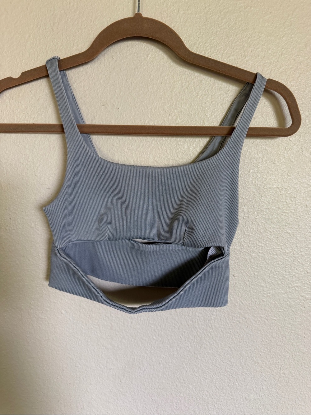 Alo yoga Ribbed slit sports bra gray size S